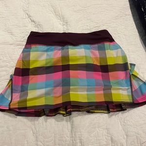 Lululemon plaid neon skirt